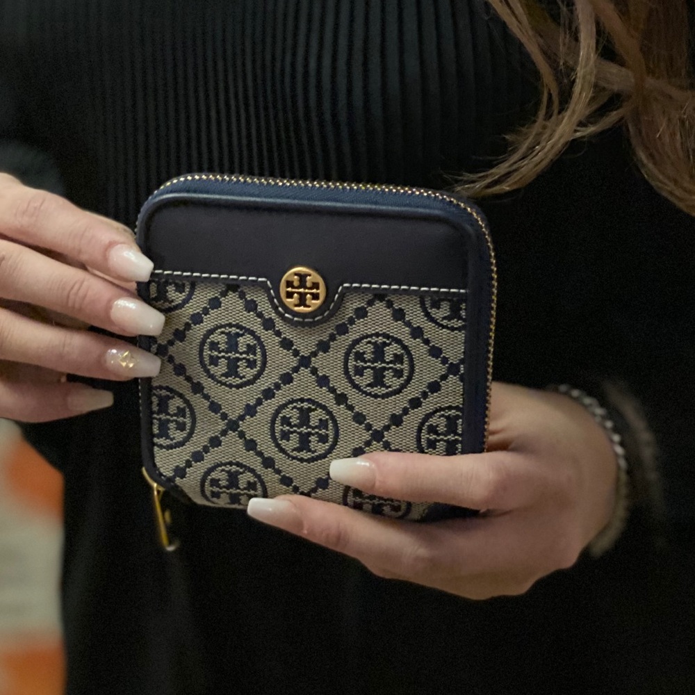 NWT! Tory Burch T Monogram Jacquard Bifold Wallet